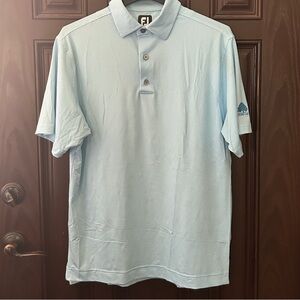 FootJoy Men’s Golf Polo-Blue/White Pattern w/Stone Oak Logo-Sz.Small Pre-Loved⛳️